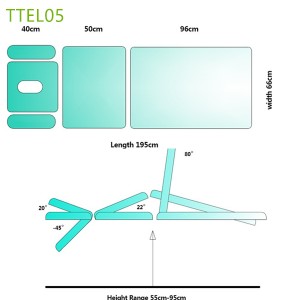 5 Sections Electric Physical Therapy Treatment Tables